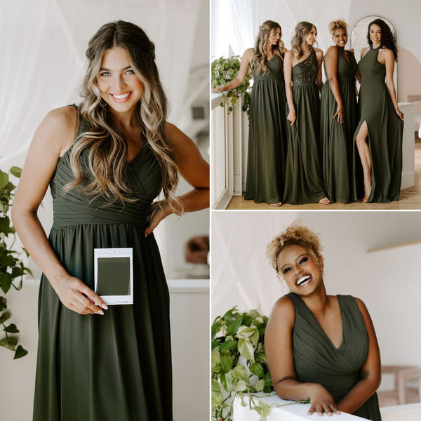 Olive Green Bridesmaid Dresses